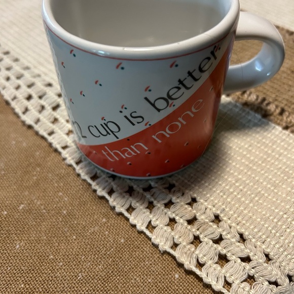 Humorous novelty funny coffee cup 1/2 half is better than none mug PAPEL, TAIWAN - Picture 7 of 8